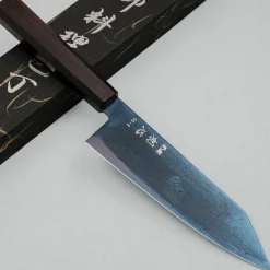 Hatsukokoro Ryuhyo SG2 Damast Ebony Blue Coating Bunka 18 cm