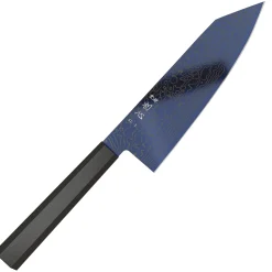 Hatsukokoro Ryuhyo SG2 Damast Ebony Blue Coating Bunka 18 cm