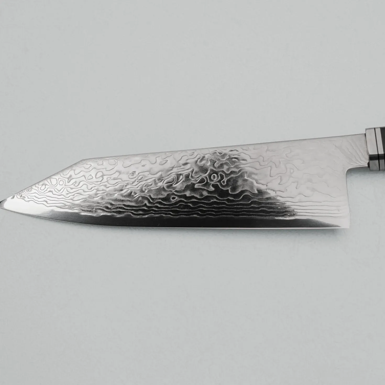 Hatsukokoro Ryuhyo SG2 Damast Curved Ebony Bunka 18 cm