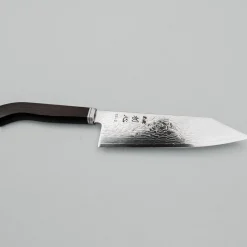 Hatsukokoro Ryuhyo SG2 Damast Curved Ebony Bunka 18 cm