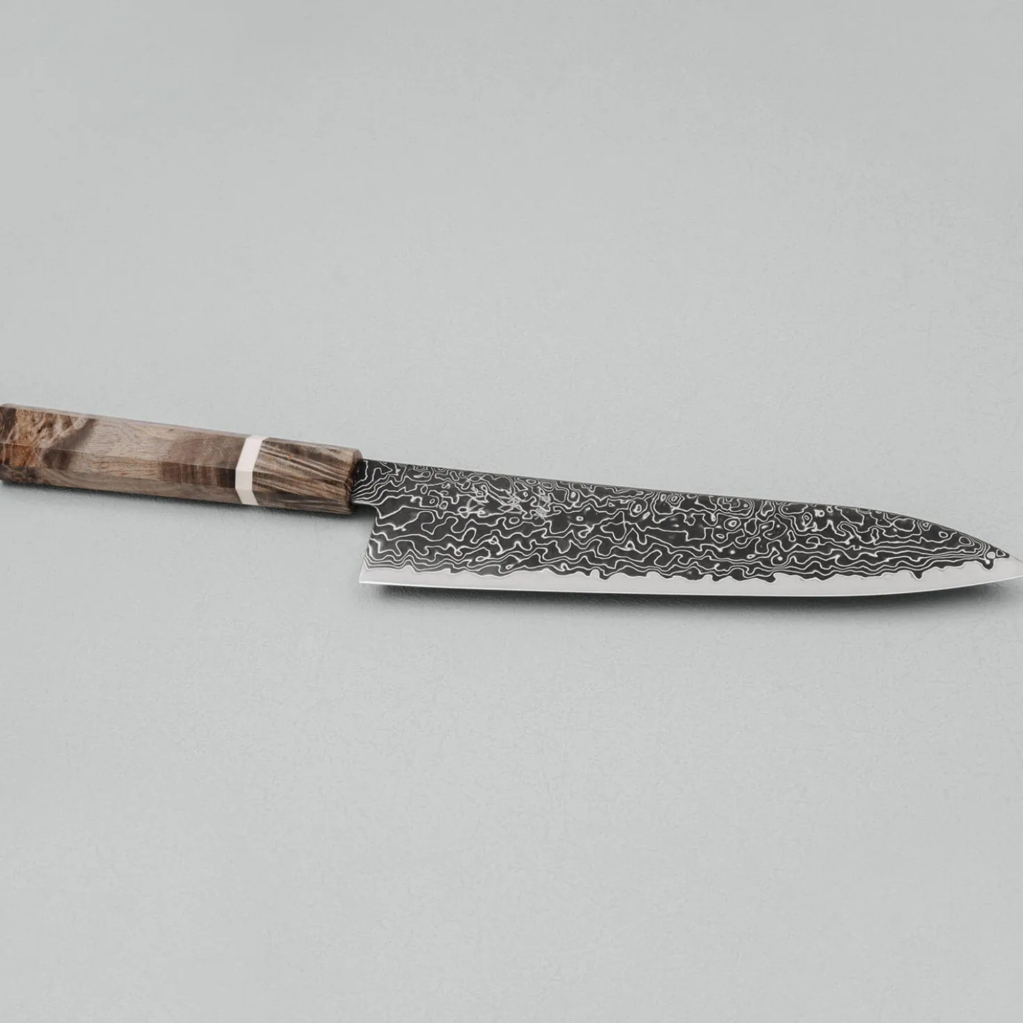 Hatsukokoro Ryuhyo SG2 Kurozome Damast Birch Gyuto 21 cm