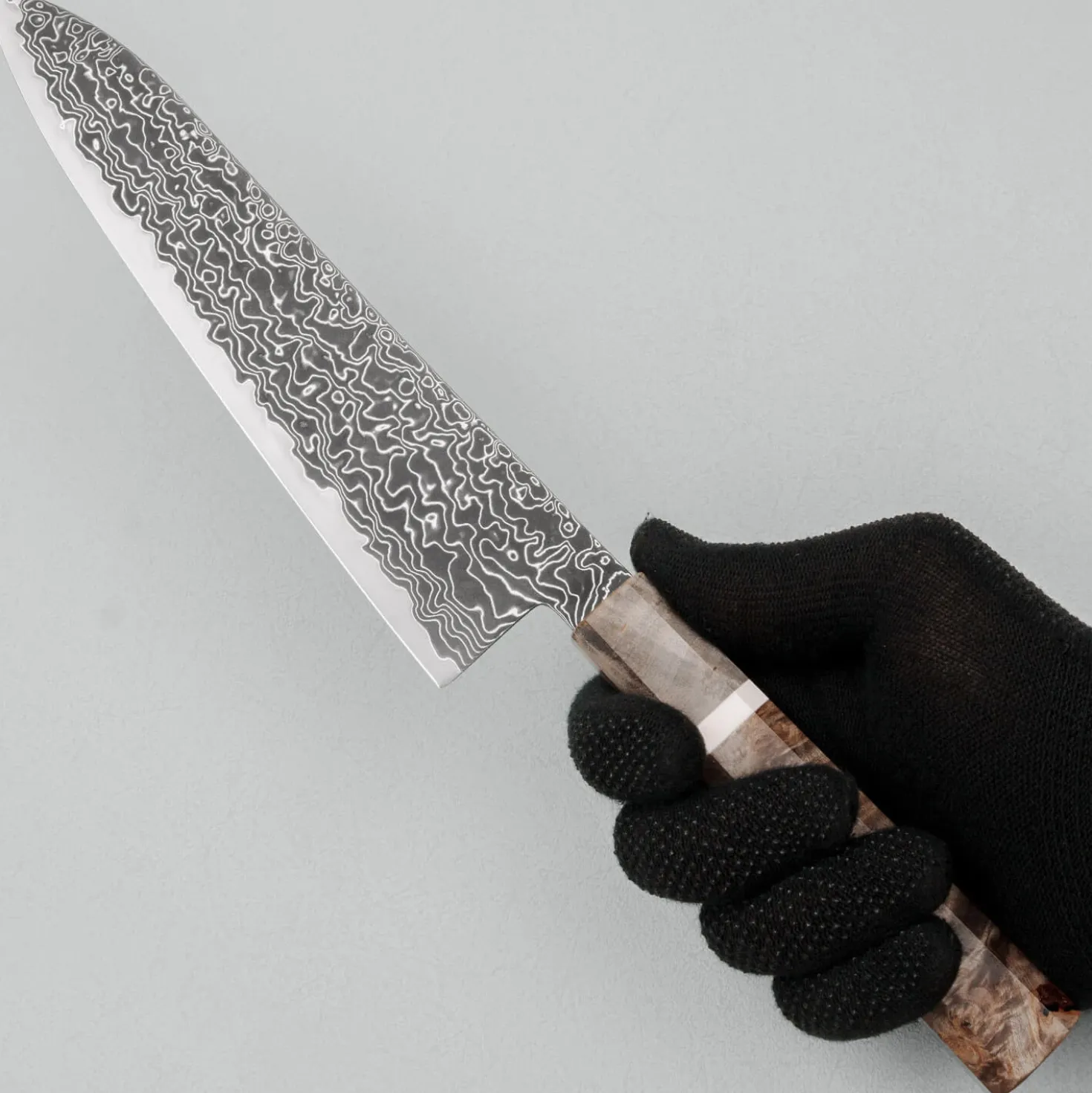 Hatsukokoro Ryuhyo SG2 Kurozome Damast Birch Gyuto 21 cm