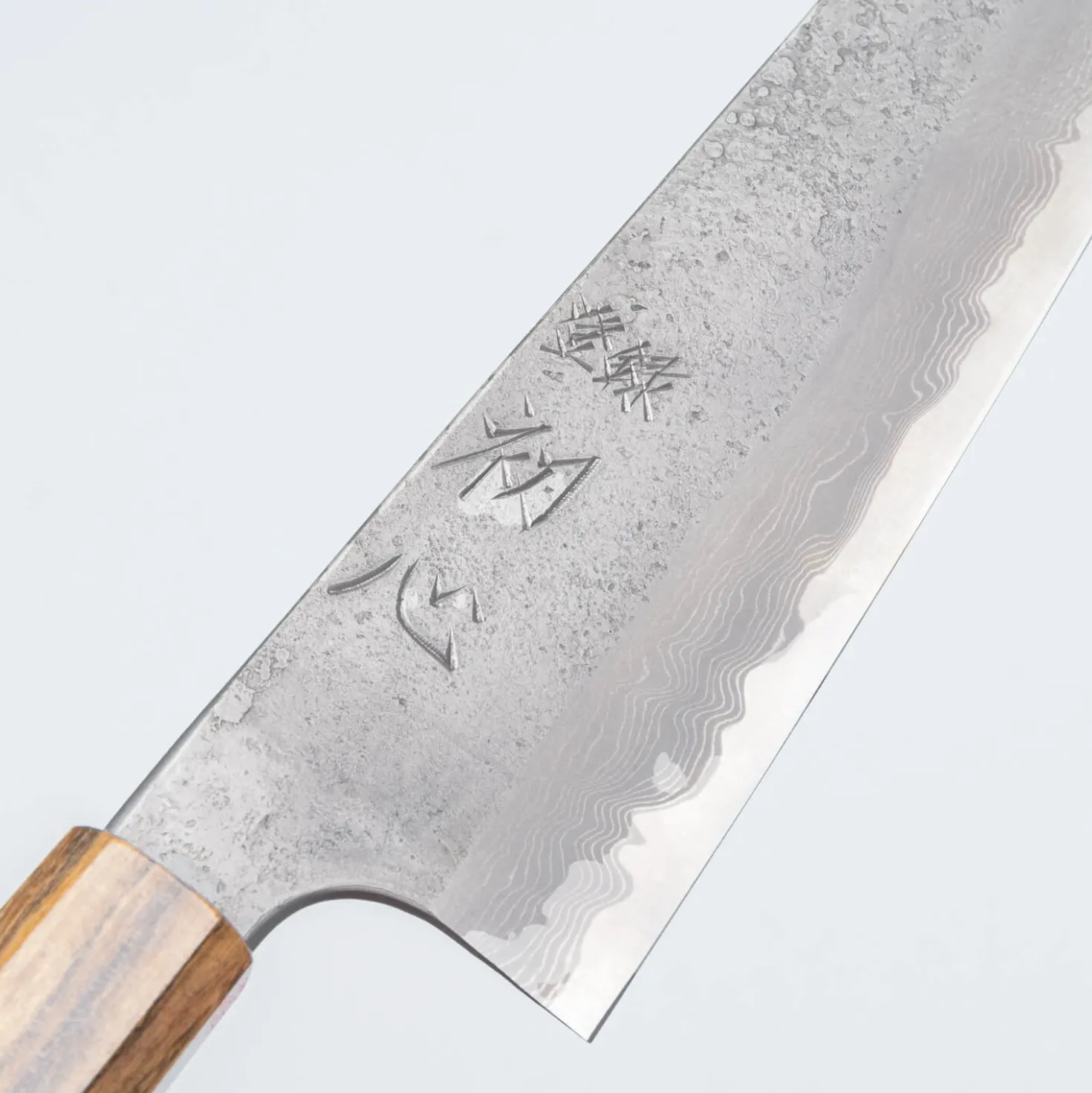 Hatsukokoro Ryusui Aogami 2 Nashiji Damast Bubinga Gyuto 21