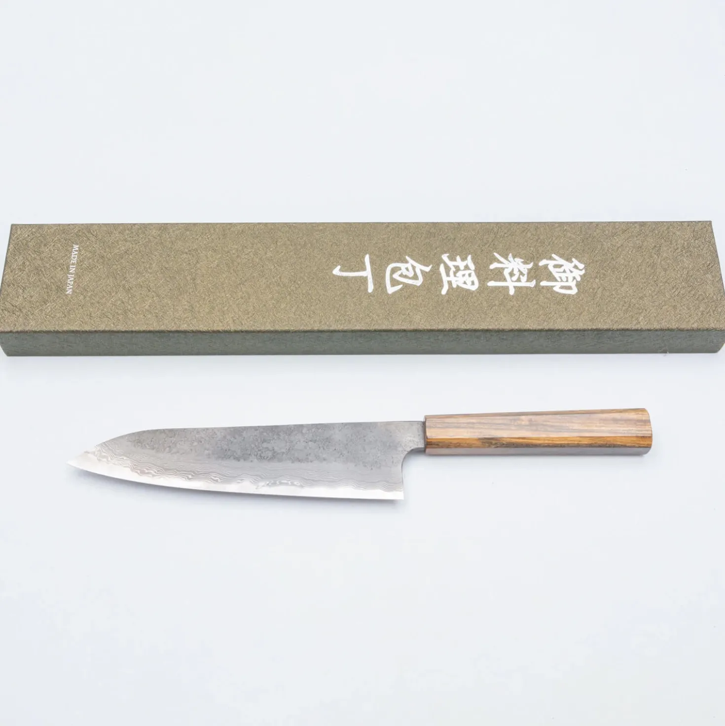 Hatsukokoro Ryusui Aogami 2 Nashiji Damast Bubinga Gyuto 21