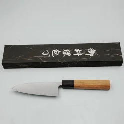Hatsukokoro Shirasagi Kurouchi Single Bevel Kiritsuke Deba 13.5 cm