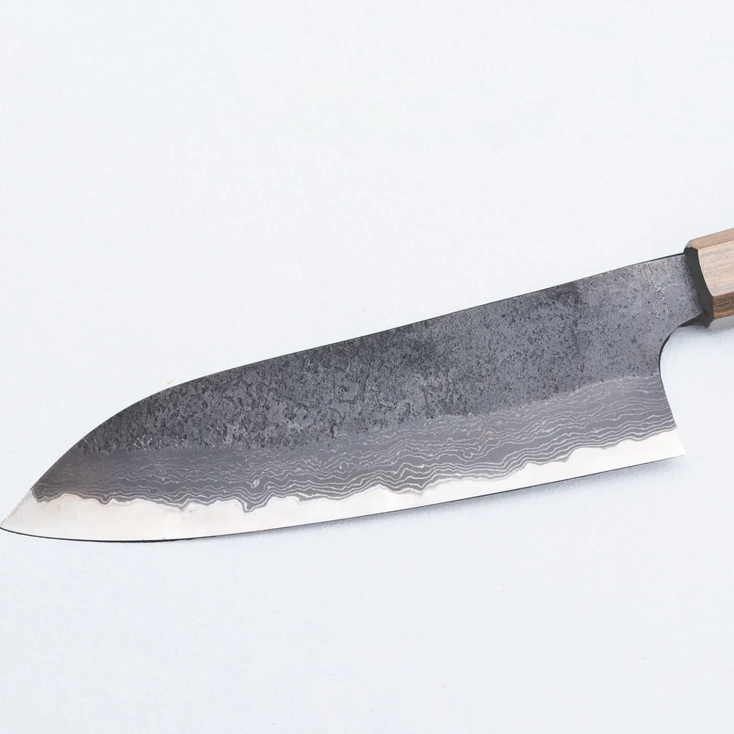 Hatsukokoro x Nigara Aogami 2 Nashiji Damast Bubinga Santoku 18 cm