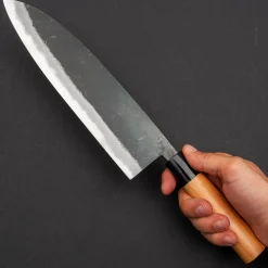 Hinokuni Shirogami Kurouchi Santoku 24
