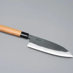 Hinokuni Shirogami Kurouchi Santoku 18 cm