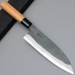 Hinokuni Shirogami Kurouchi Santoku 18 cm