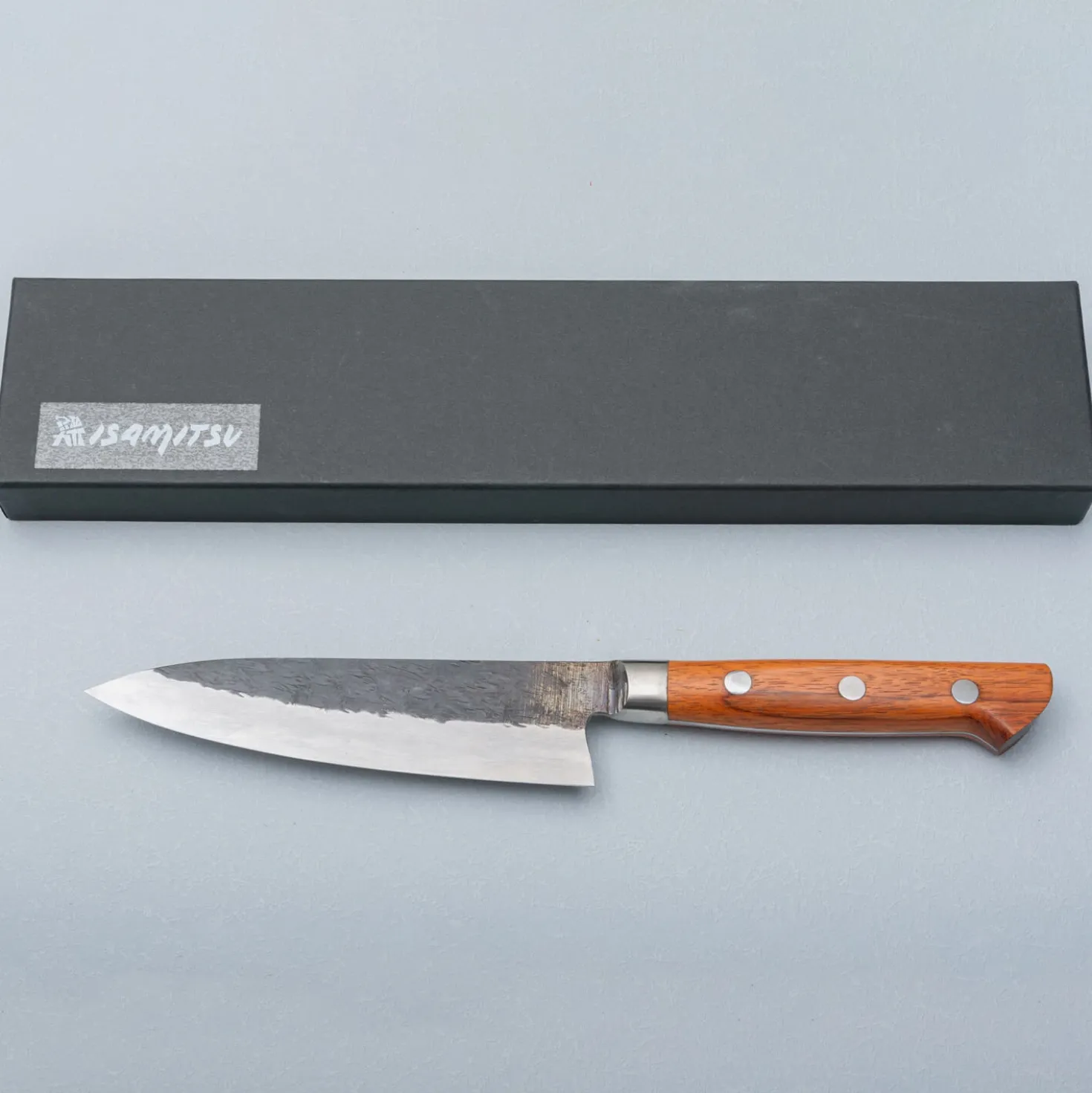 Isamitsu Shirogami #1 Kurouchi Tsuchime Yo Petty 13.5 cm