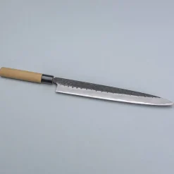 Ittetsu Uraoshi Hand Forged Tsuchime Kurouchi Shiro #2 Yanagiba 30 cm