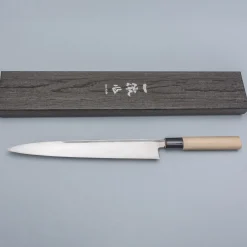 Ittetsu Uraoshi Hand Forged Tsuchime Kurouchi Shiro #2 Yanagiba 27 cm