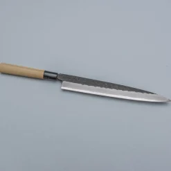 Ittetsu Uraoshi Hand Forged Tsuchime Kurouchi Shiro #2 Yanagiba 24 cm