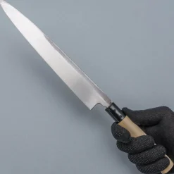 Ittetsu Uraoshi Hand Forged Tsuchime Kurouchi Shiro #2 Yanagiba 24 cm