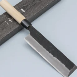 Ittetsu Uraoshi Hand Forged Tsuchime Kurouchi Shiro #2 Usuba 18 cm
