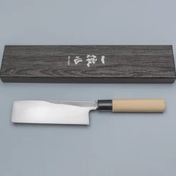 Ittetsu Uraoshi Hand Forged Tsuchime Kurouchi Shiro #2 Usuba 16.5 cm