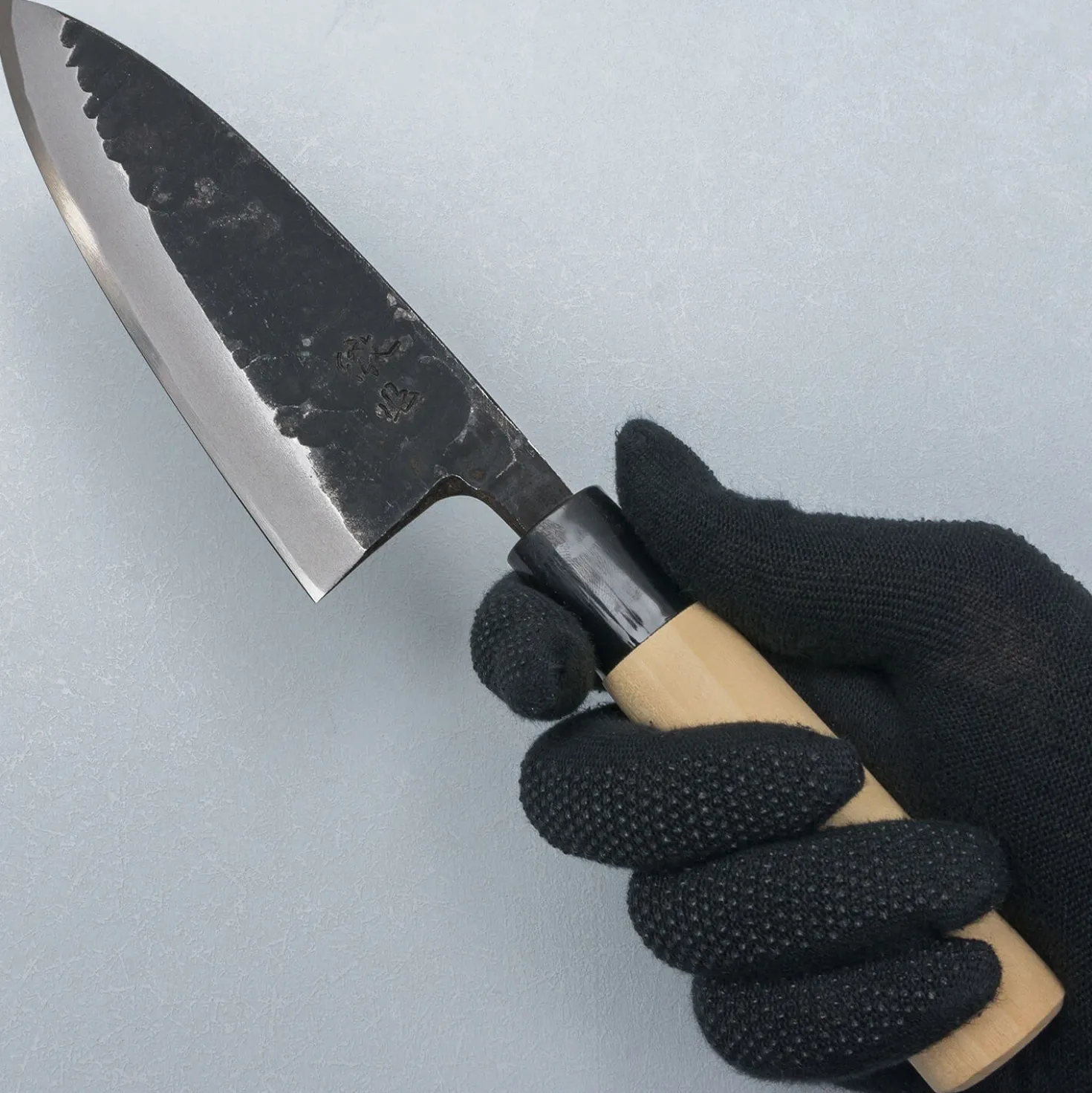 Ittetsu Uraoshi Hand Forged Tsuchime Kurouchi Shiro #2 Deba 18 cm Lefthanded