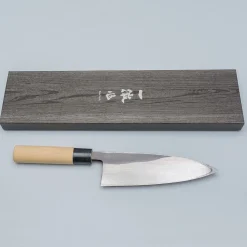 Ittetsu Uraoshi Hand Forged Tsuchime Kurouchi Shiro #2 Deba 18 cm Lefthanded