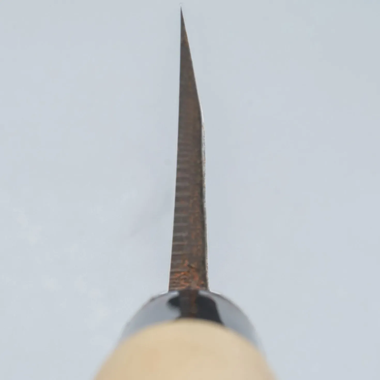 Ittetsu Uraoshi Hand Forged Tsuchime Kurouchi Shiro #2 Deba 18 cm Lefthanded