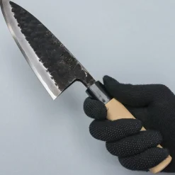 Ittetsu Uraoshi Hand Forged Tsuchime Kurouchi Shiro #2 Deba 16.5 cm Lefthanded