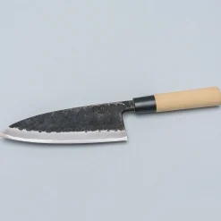 Ittetsu Uraoshi Hand Forged Tsuchime Kurouchi Shiro #2 Deba 16.5 cm Lefthanded