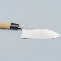 Ittetsu Uraoshi Hand Forged Tsuchime Kurouchi Shiro #2 Deba 15 cm Lefthanded