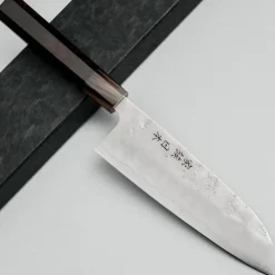 Kazoku Ginsan Nashiji Ebony Santoku 17 cm
