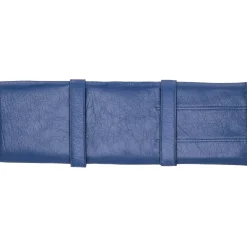 Kazoku Leren Messenmap Blauw 7 vaks