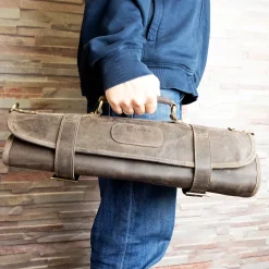 Kazoku Leren Messentas Bruin 10 vaks