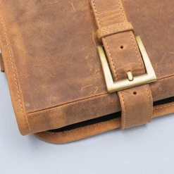 Kazoku Leren Messentas 10 vaks Cognac
