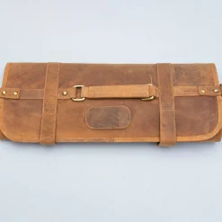 Kazoku Leren Messentas 10 vaks Cognac