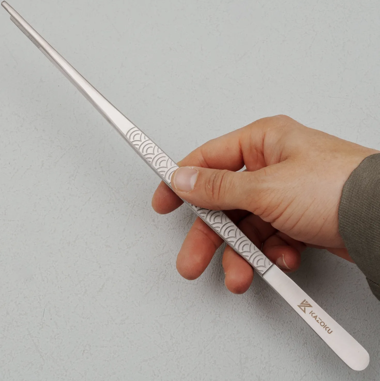 Kazoku Vleespincet Waves Grijs 30 cm