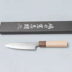 Kenshiro Hatono Ginsan Damast Maple Kiritsuke Petty 13.5 cm