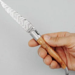 Laguiole en Aubrac Balbach Damast Zakmes Jeneverbes 12 cm