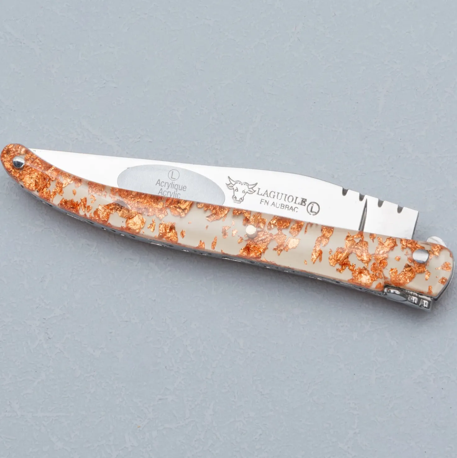 Laguiole en Aubrac Classic Zakmes Copper Glitter Full Handle 12 cm