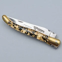 Laguiole en Aubrac Classic Zakmes Gold Glitter Brass 12 cm
