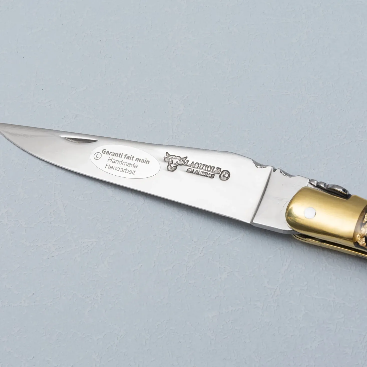 Laguiole en Aubrac Classic Zakmes Gold Glitter Brass 12 cm