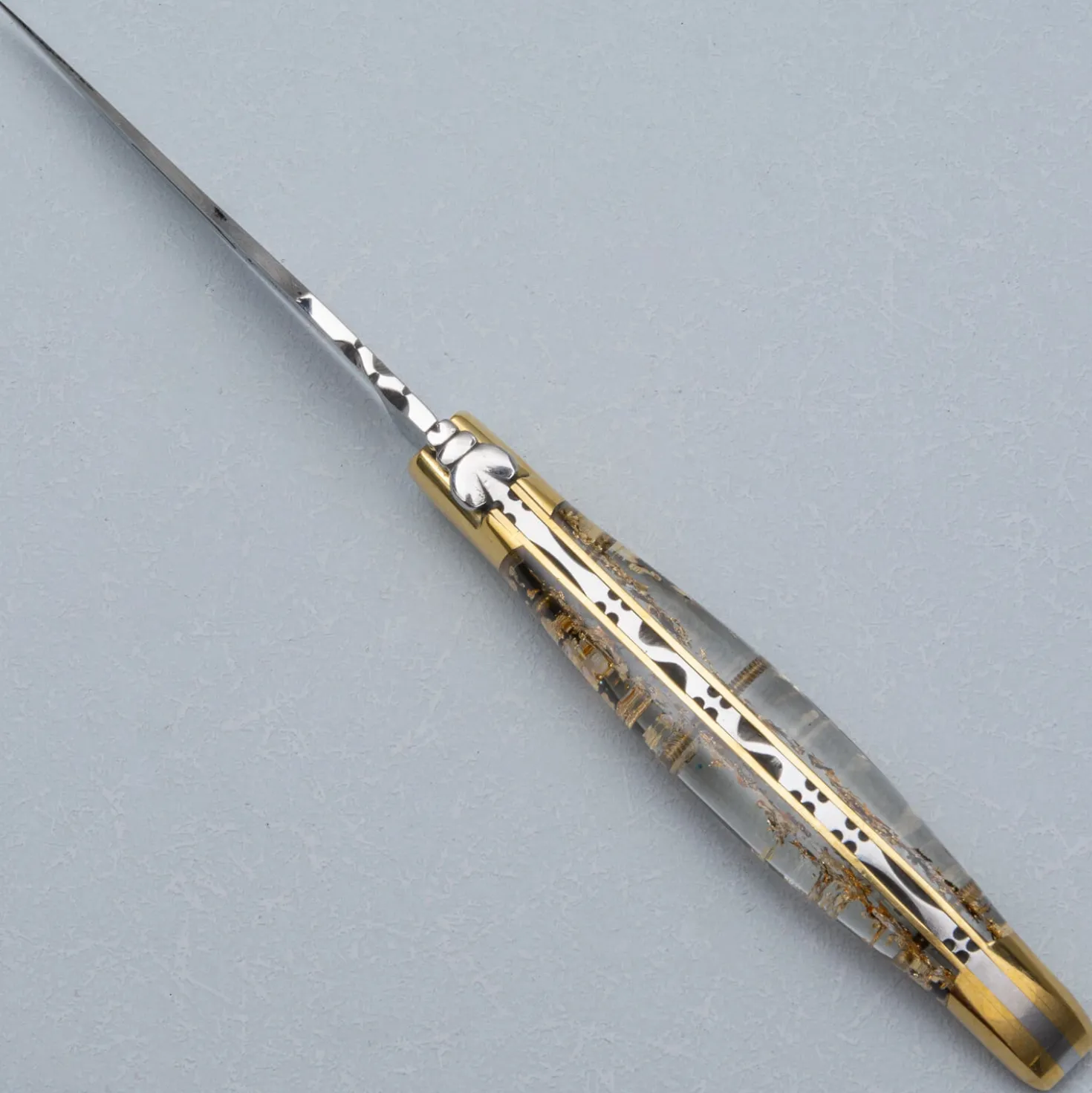Laguiole en Aubrac Classic Zakmes Gold Glitter Brass 12 cm
