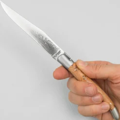 Laguiole en Aubrac Damascus Steakmes Jeneverbes 2 delig