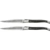 Laguiole en Aubrac Damascus Steakmes Hoorn 2 delig