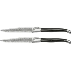 Laguiole en Aubrac Damascus Steakmes Hoorn 2 delig