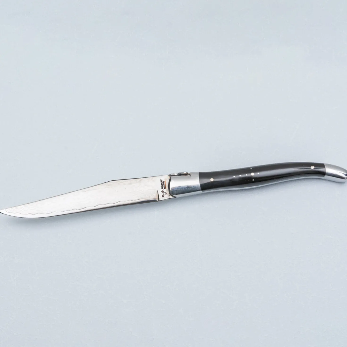 Laguiole en Aubrac Damascus Steakmes Hoorn 1 delig