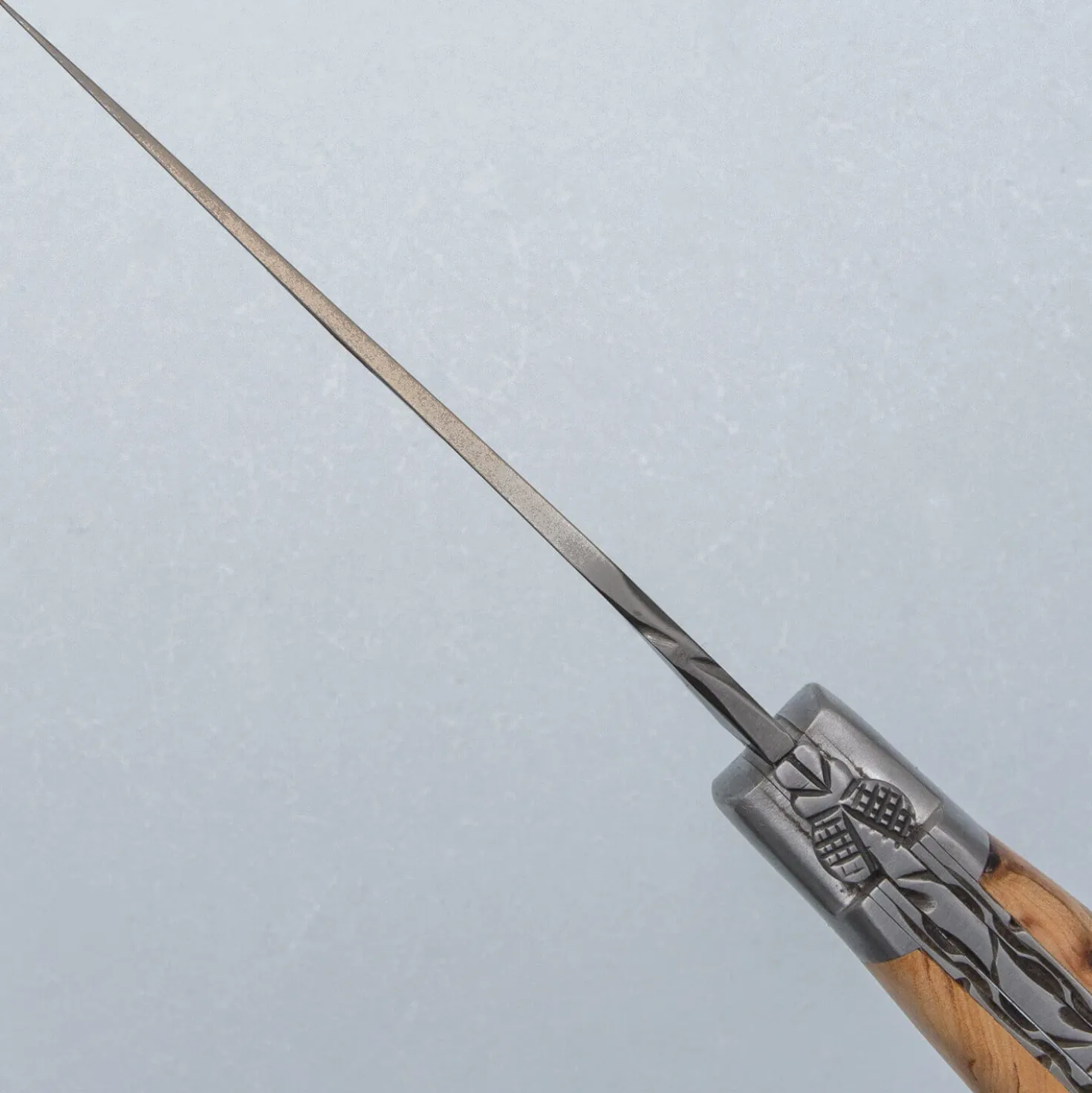 Laguiole en Aubrac Damast Zakmes Jeneverbes 12 cm