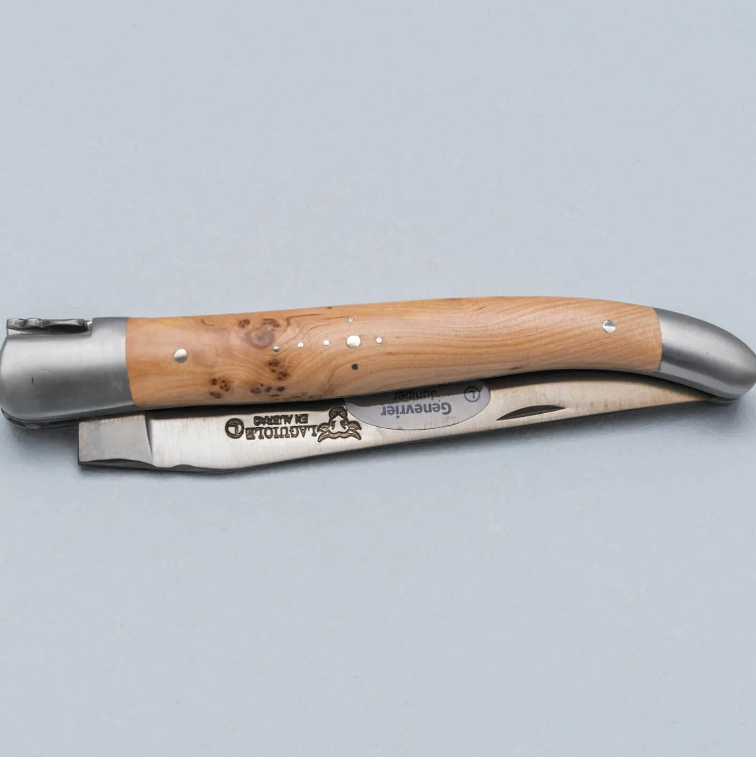 Laguiole en Aubrac Damast Zakmes Jeneverbes 12 cm