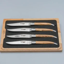 Laguiole en Aubrac Steakmessenset Olijf 4 delig