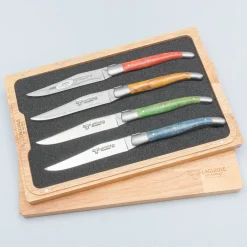 Laguiole en Aubrac Steakmessenset Gekleurd Berken 4 delig