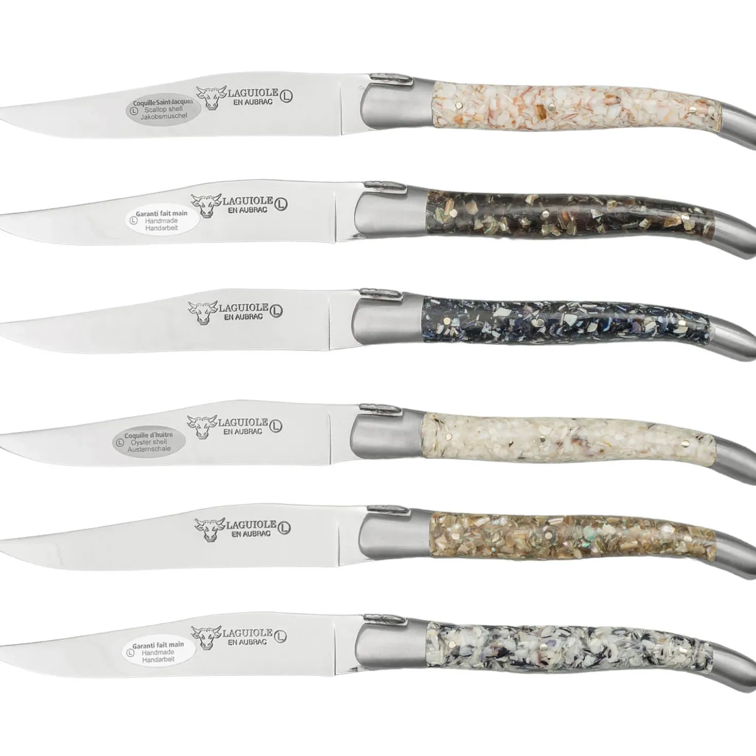 Laguiole en Aubrac Steakmessenset Mossel & Oester 6 delig