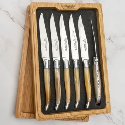 Laguiole en Aubrac Steakmessenset Hoorn 6 delig