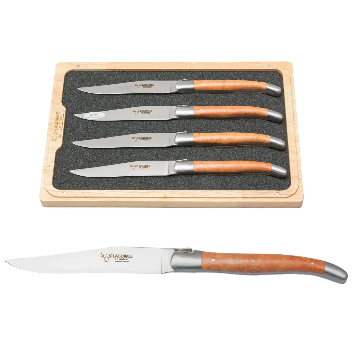 Laguiole en Aubrac Steakmessenset Bruyère 4 delig