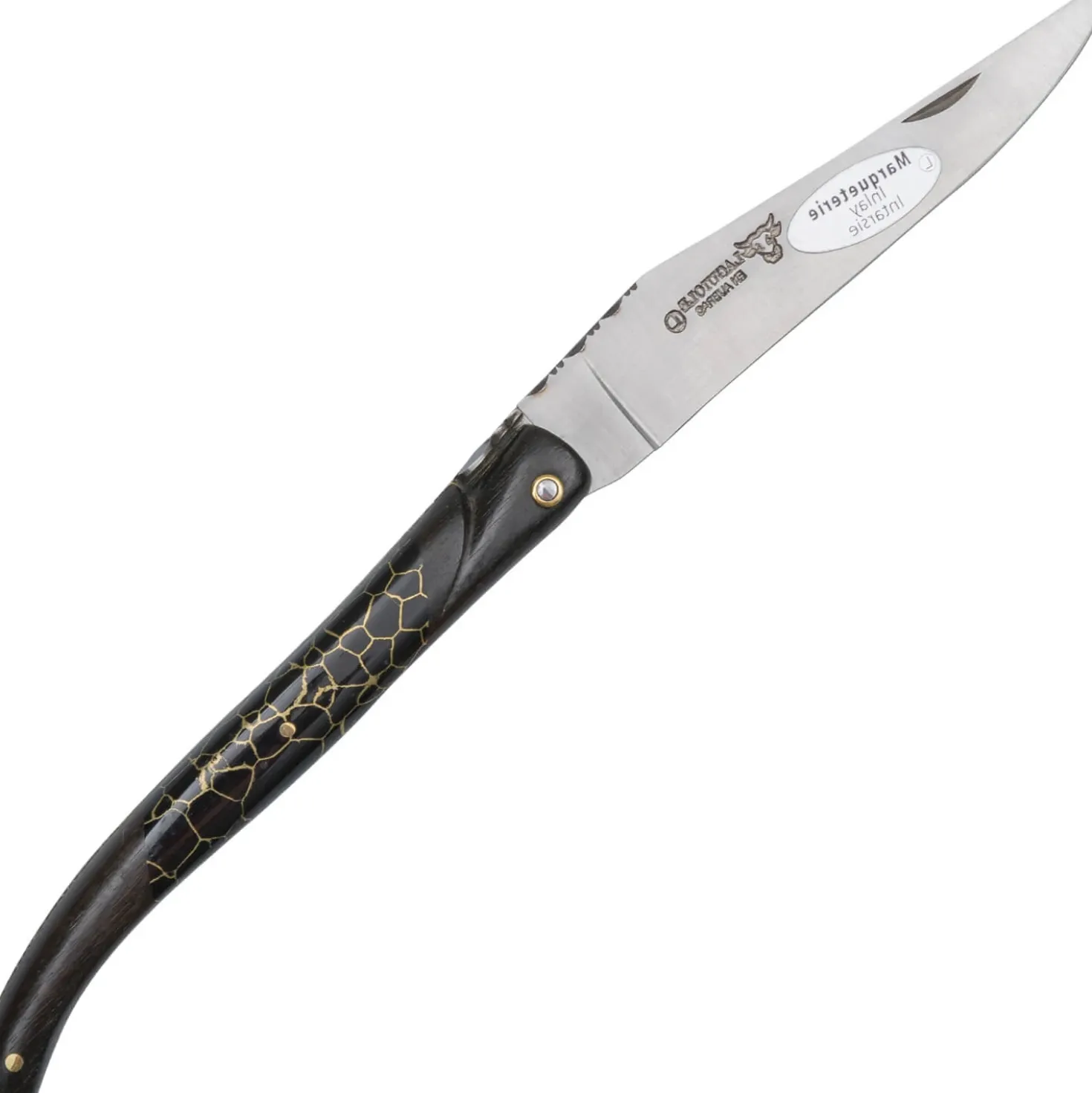 Laguiole en Aubrac Zakmes Ebony Onyx Inlay Deluxe 12 cm